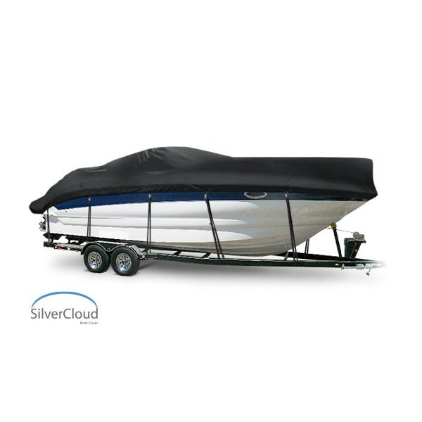 Eevelle Boat Cover CABIN CRUISER, Outboard Fits 29ft 6in L up to 120in W Black SCHPCBN29120B-BLK - main
